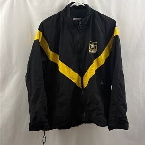 US Army PT Jacket APFU Female Medium Regular Windbreaker Military Black Yellow